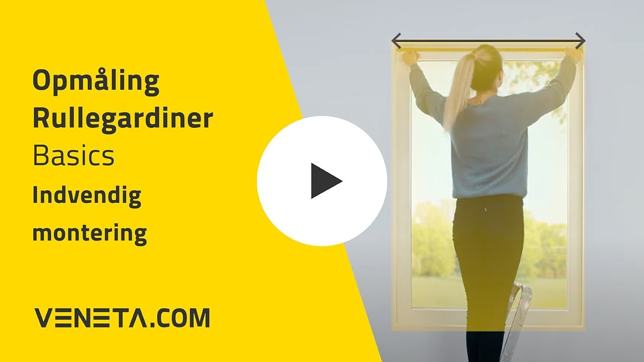 Opmålingsvejledning rullegardiner basic indvendig montering