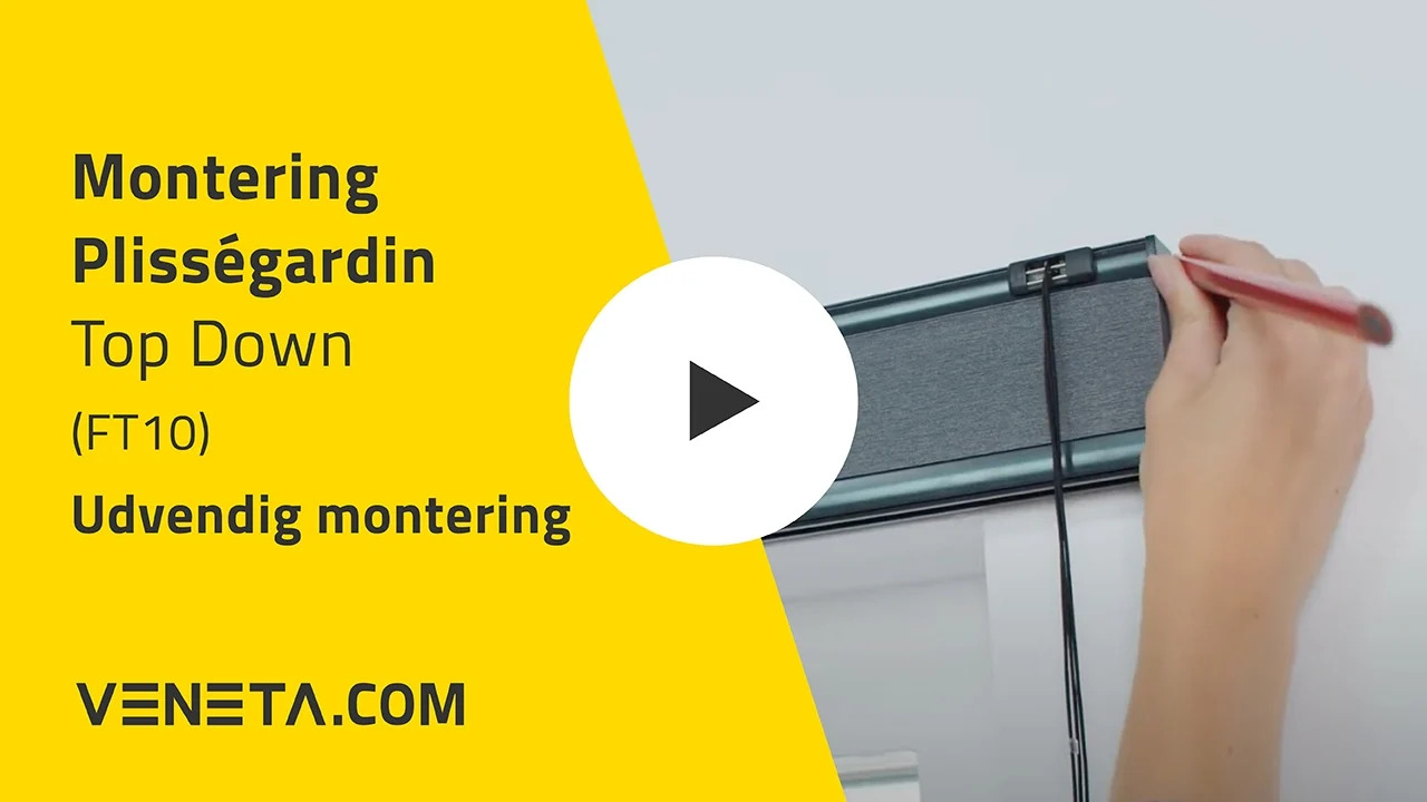 Monteringsvejledning plisségardiner Top down udvendig montering