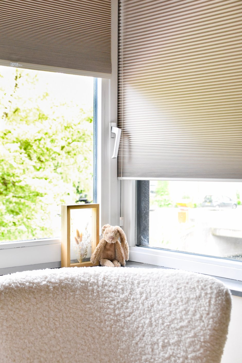 Verduisterende plissé in slaapkamer
