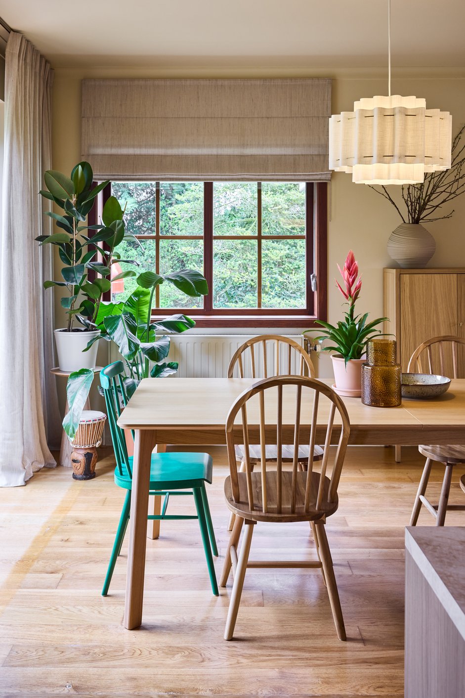 Gordijnen in eetkamer