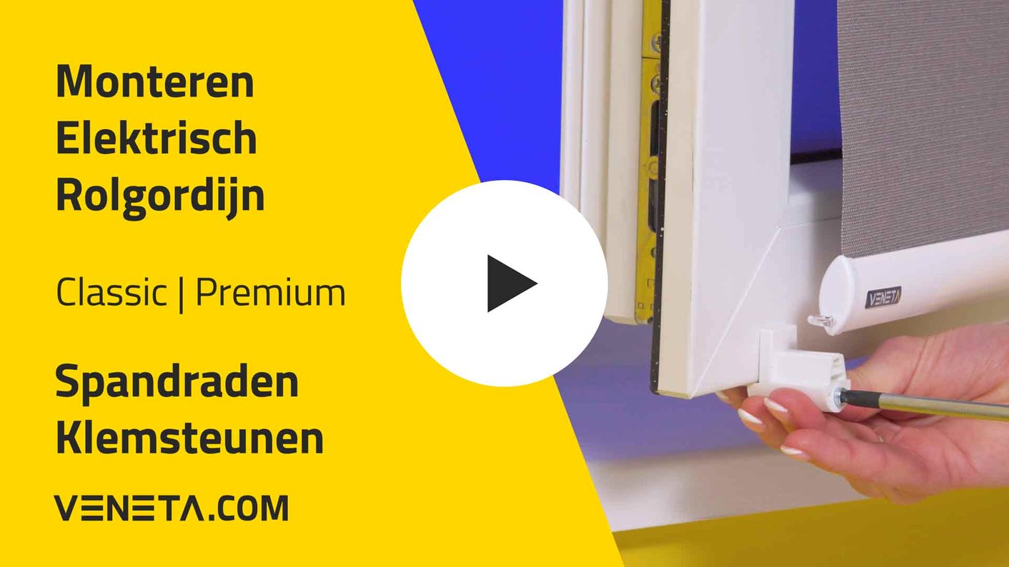 Monteren Elektrische Rolgordijn - met spandraden en klemsteunen