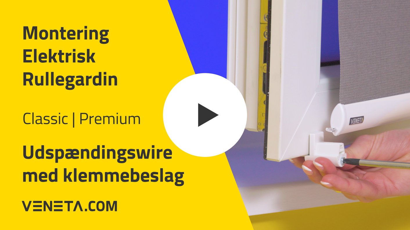 Montere rullegardiner - med udspændingswire og klemmebeslag