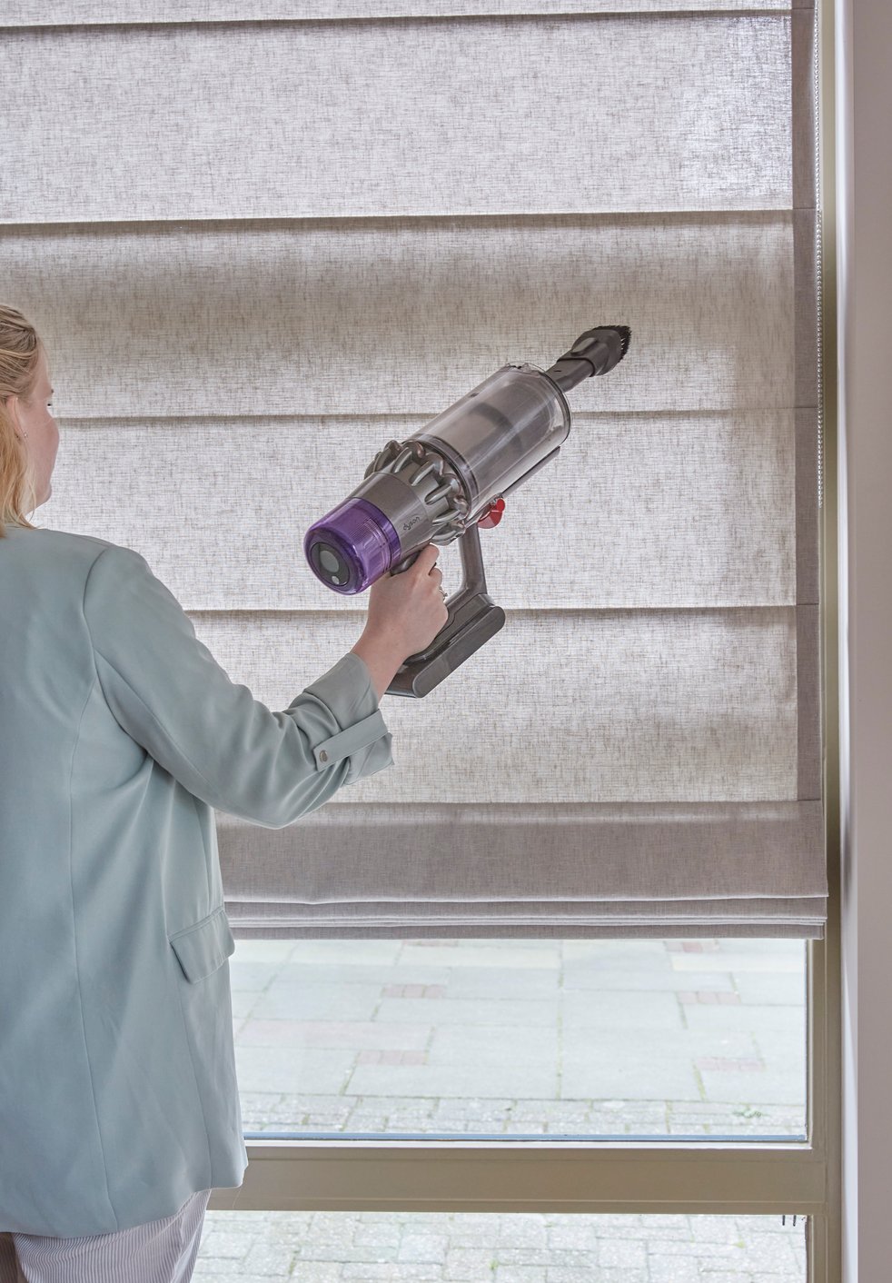 Schoonmaken van een vouwgordijn