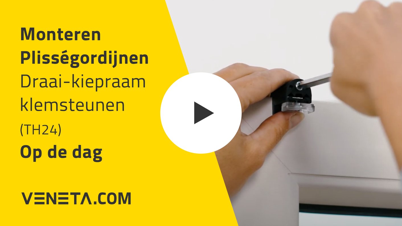 Montagehandleiding plissé draai-kiepraam klemsteunen op de dag