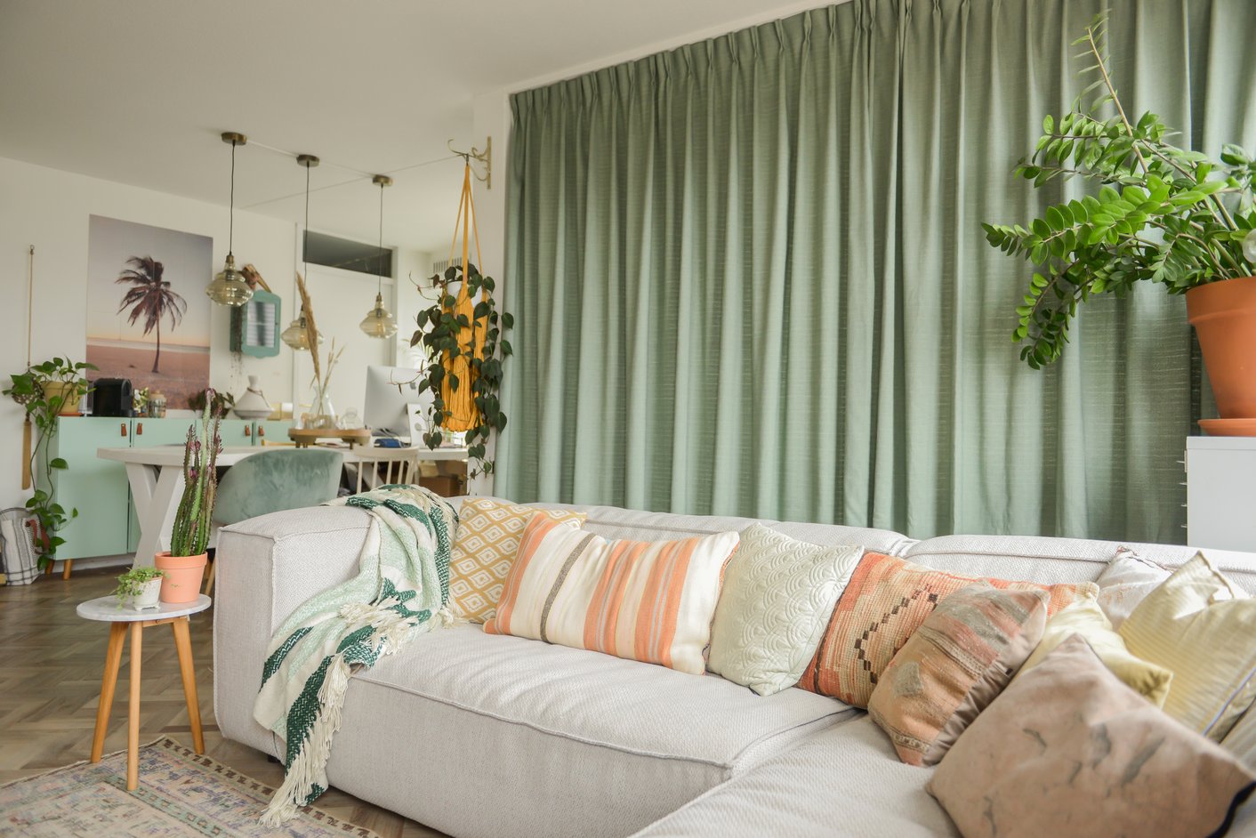 Groene gordijnen op maat