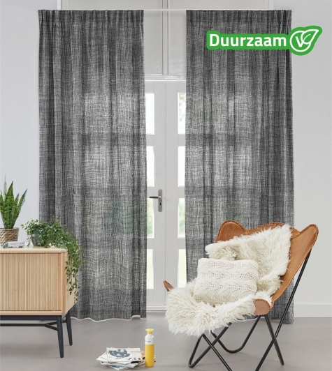 Zwarte vitrage op maat