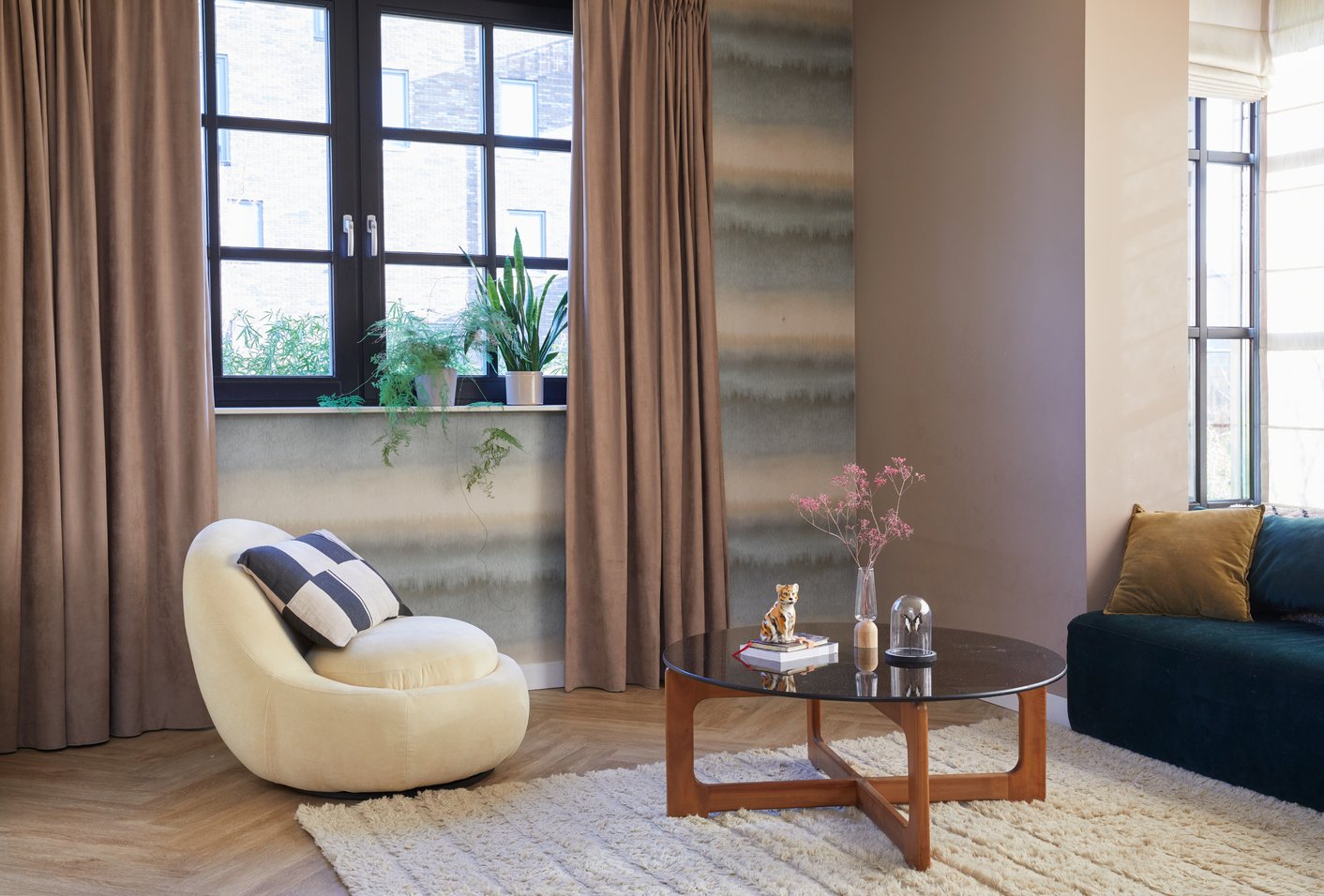 Natuurlijke bohemian woonkamer