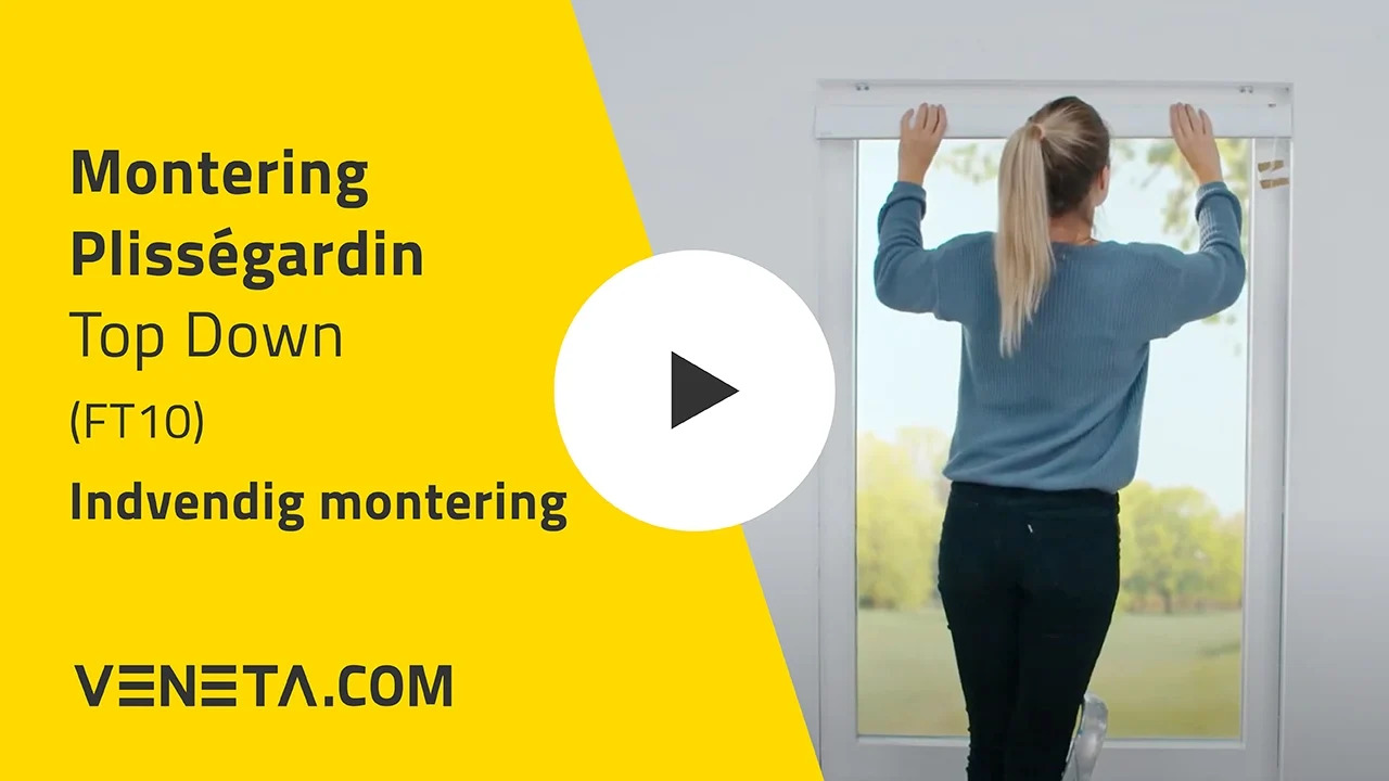 Monteringsvejledning plisségardiner Top down indvendig montering