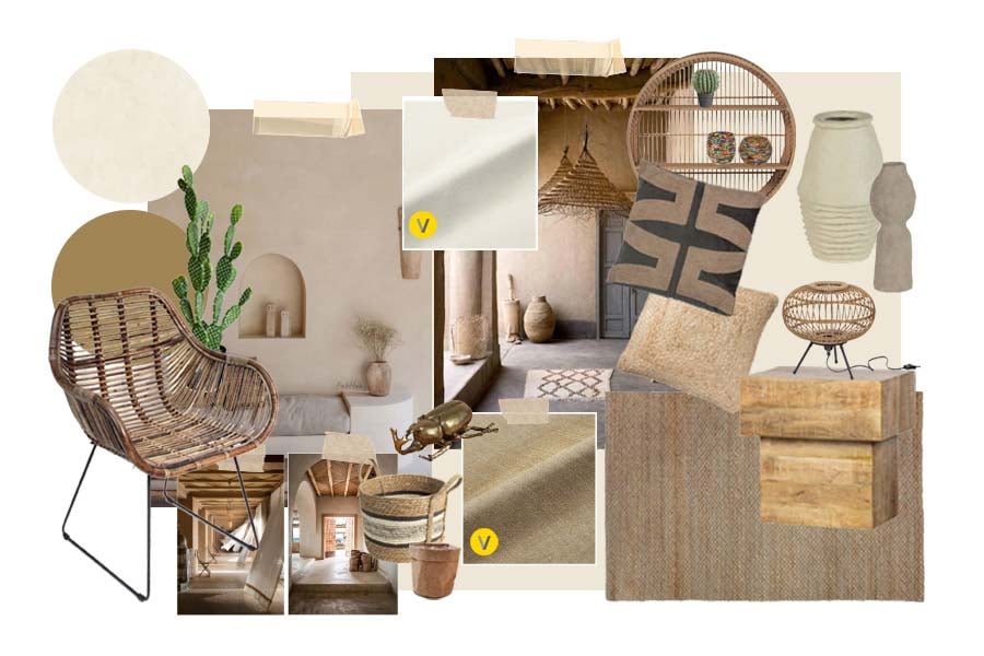 Moodboard i Marrakesh-stil