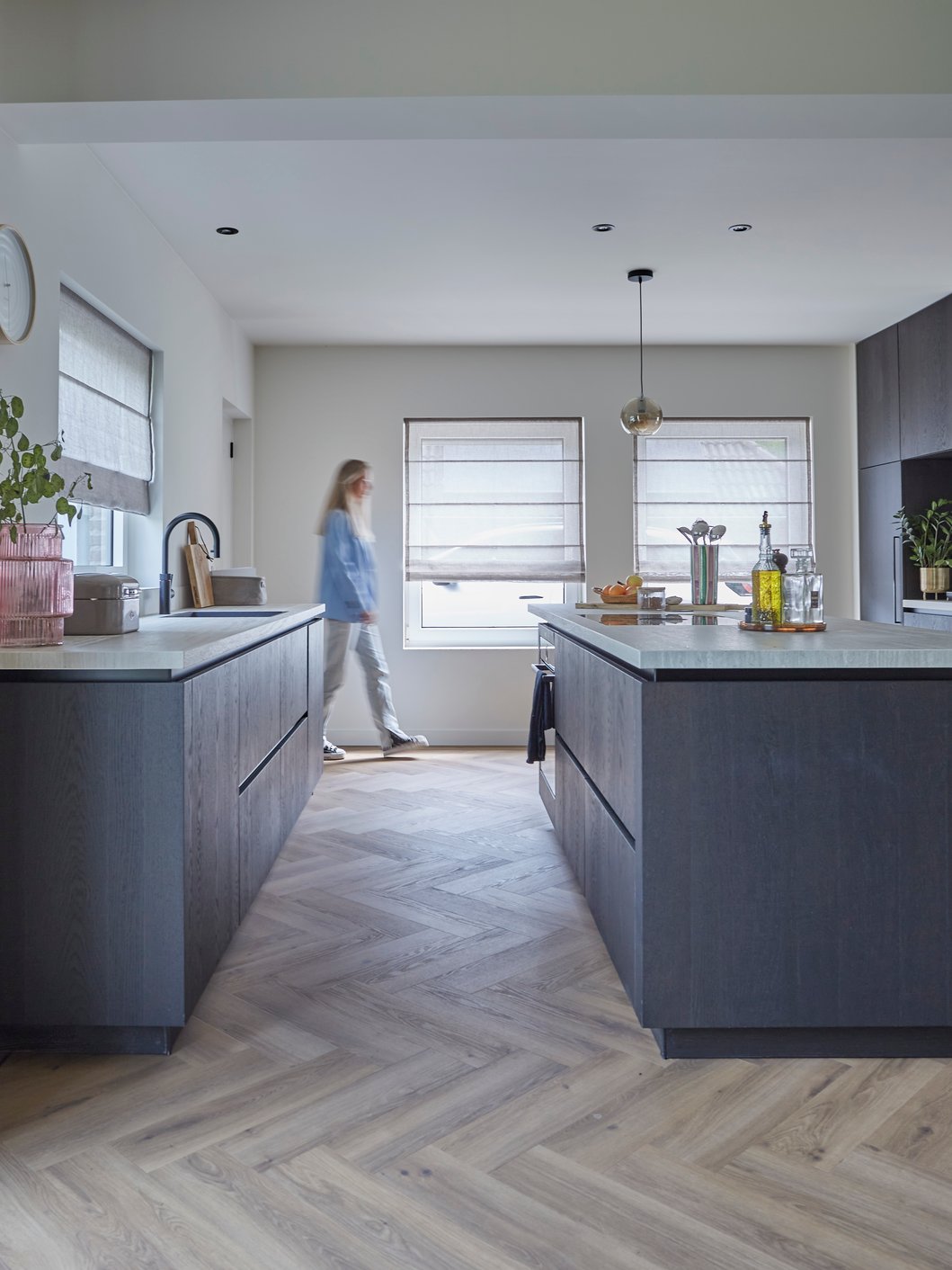 Vouwgordijnen in keuken
