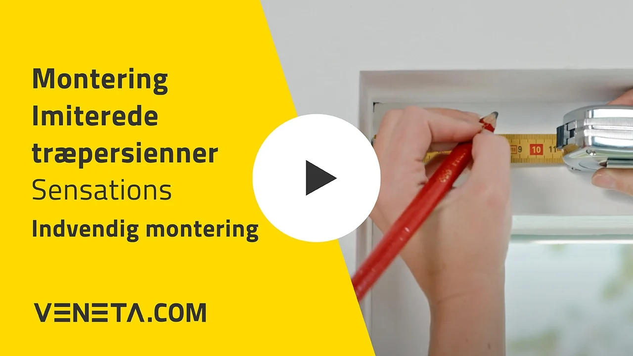 Montering af PVC-persienner Sensations med indvendig montering