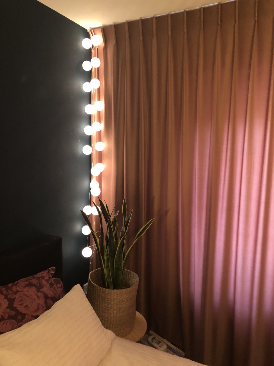 Slaapkamer gordijnen met enkele plooi