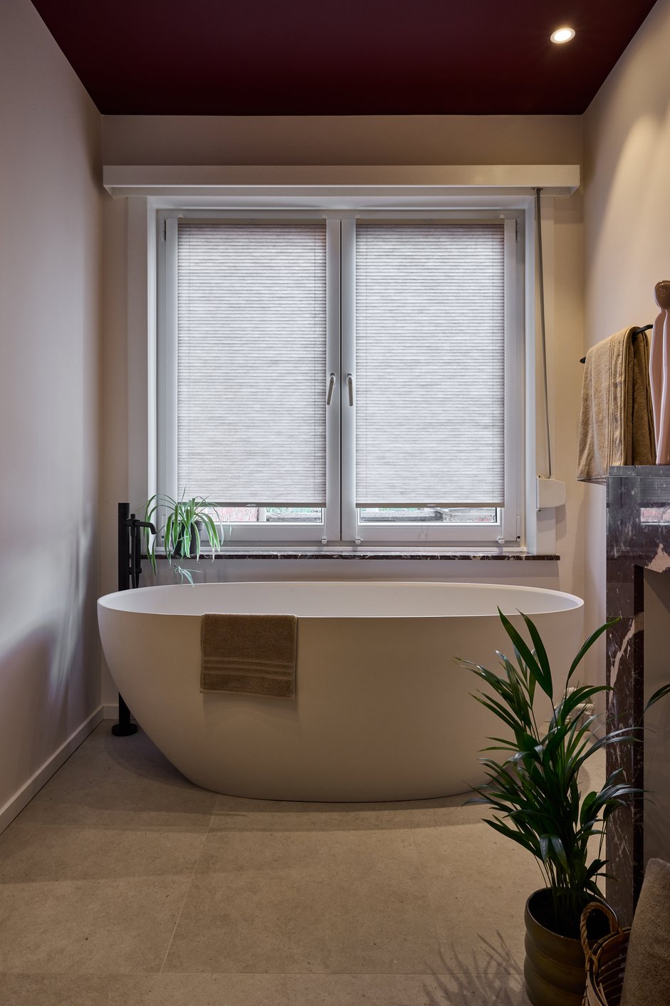 Plisségordijn in de badkamer