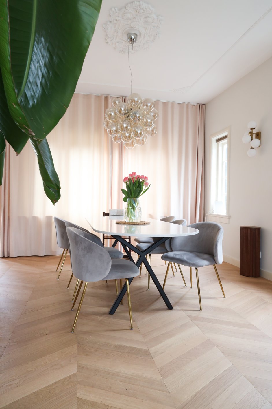 Semi transparante gordijnen in keuken