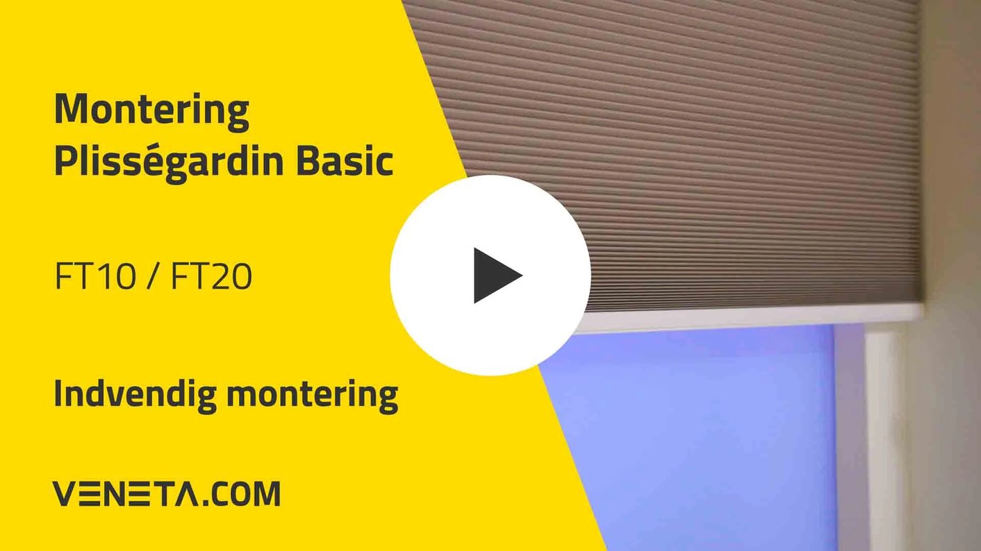 Basic plisségardiner ved indvendig montering