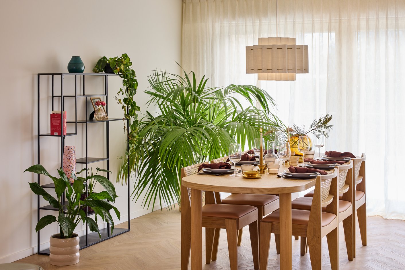 Gordijnen in eetkamer
