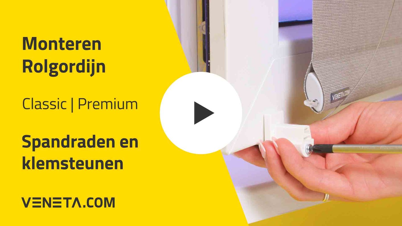 Monteren Rolgordijn - met spandraden en klemsteunen