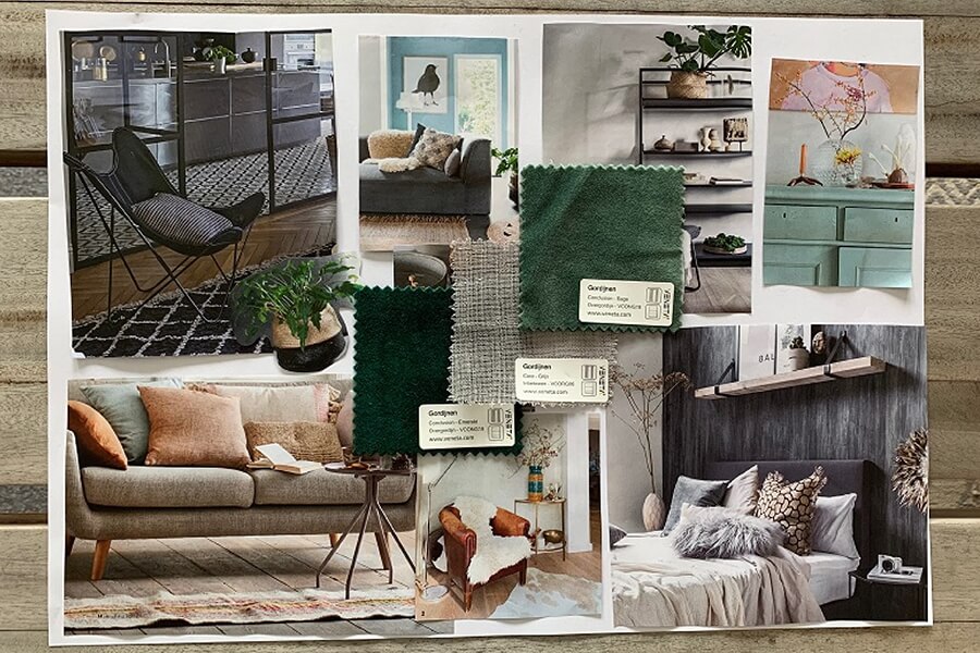Voorbeeld van een moodboard