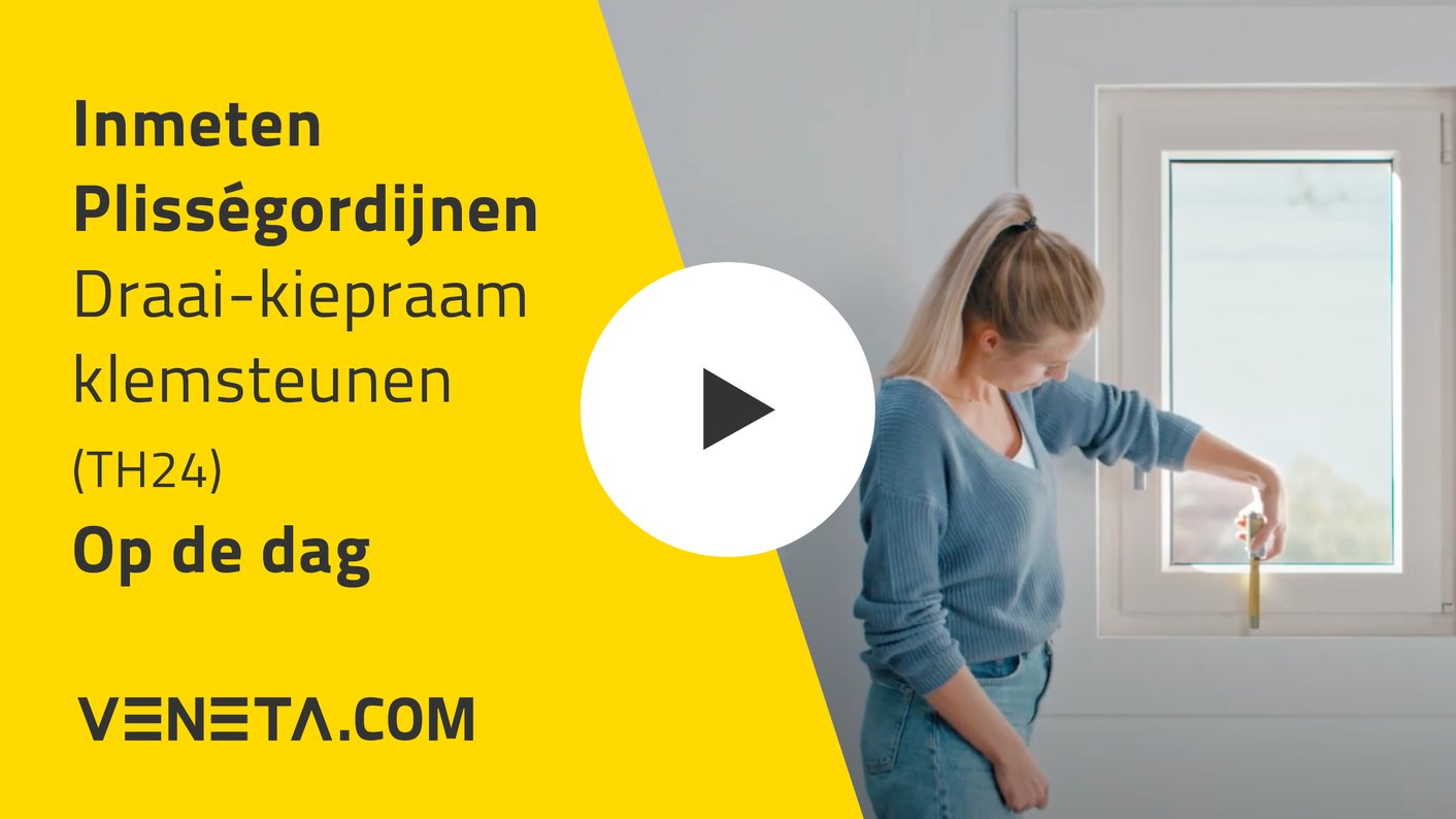 Meetinstructie plissé draai-kiepraam klemsteunen op de dag