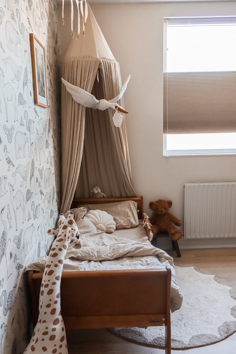 Plisségordijnen in een kinderkamer