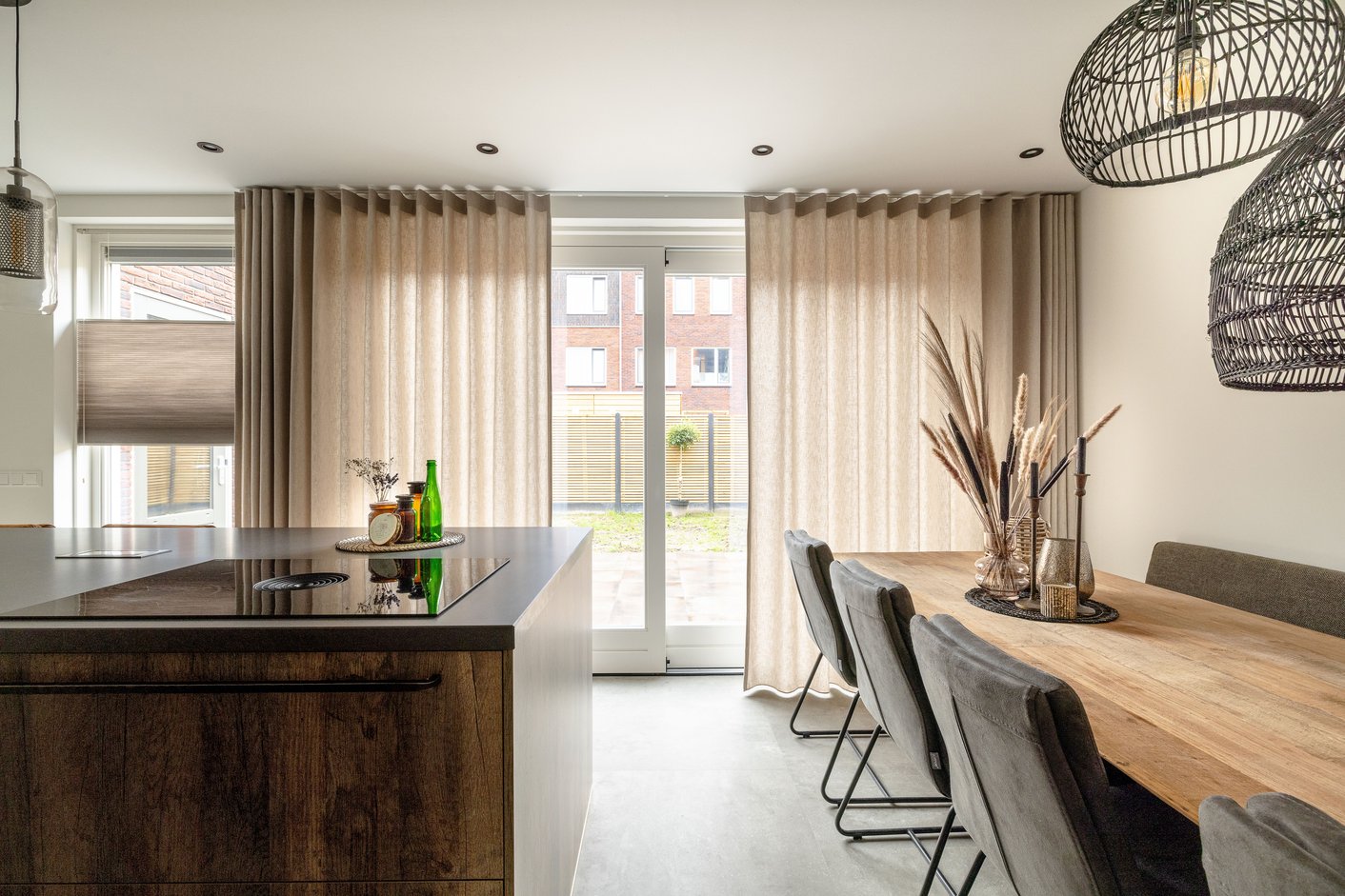 Gordijnen open keuken