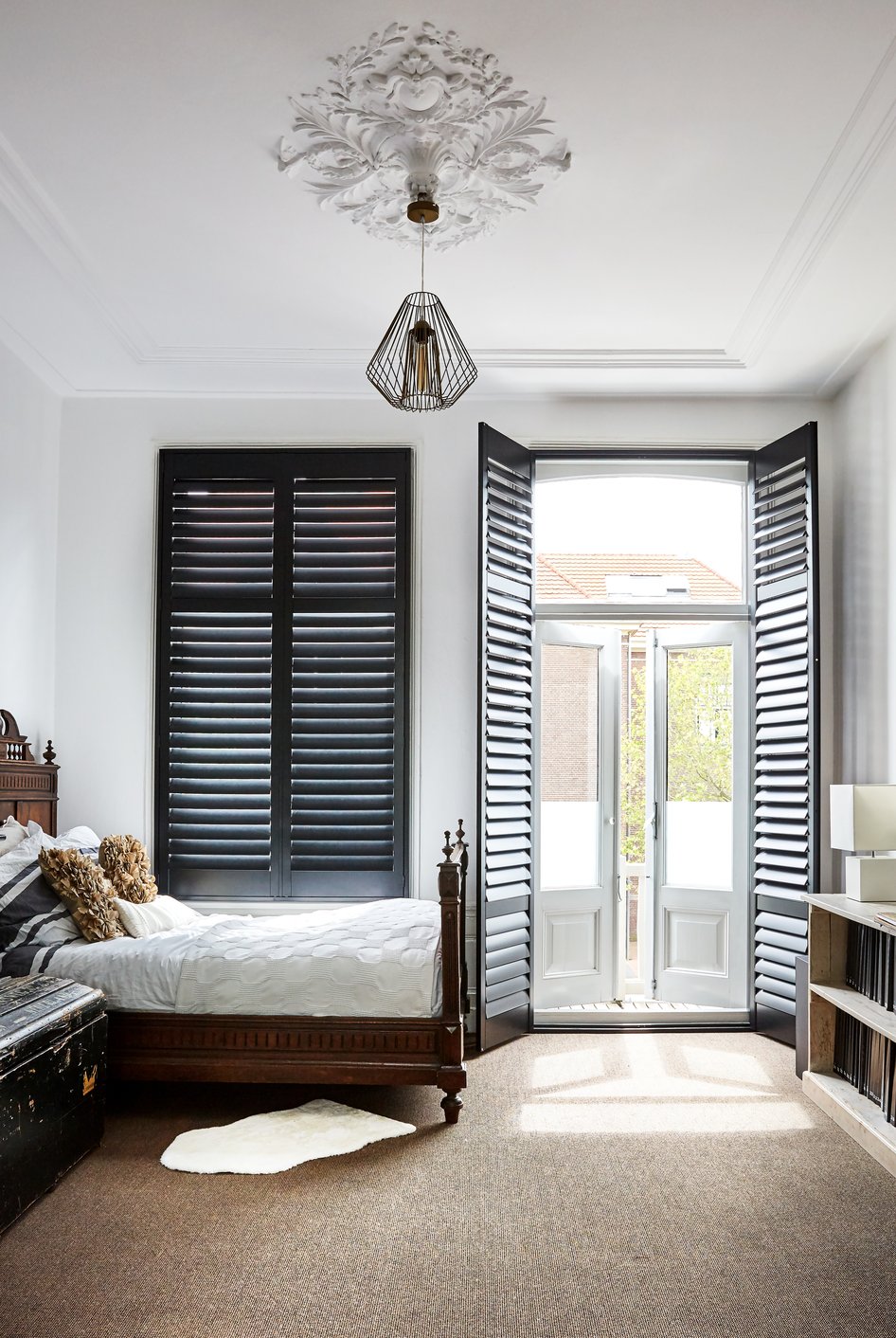 Shutters in slaapkamer