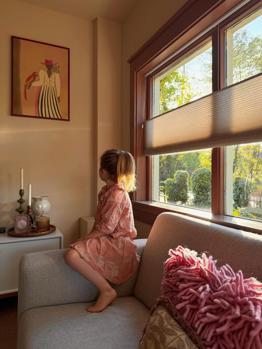 Plisségordijnen in de woonkamer