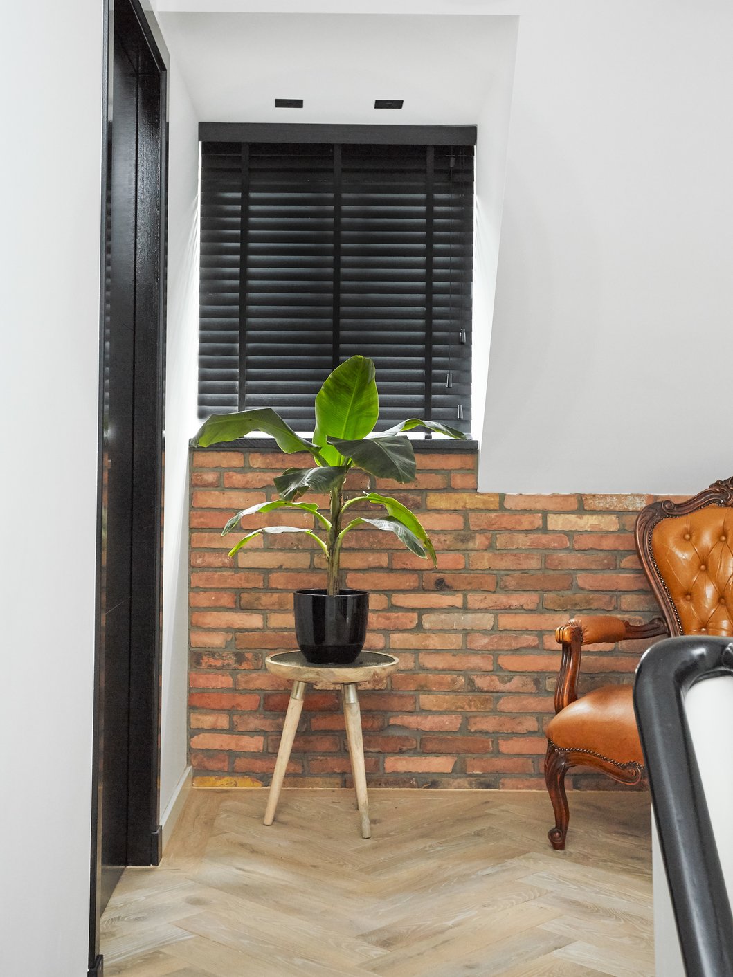 Industriële bakstenen muur in de woonkamer