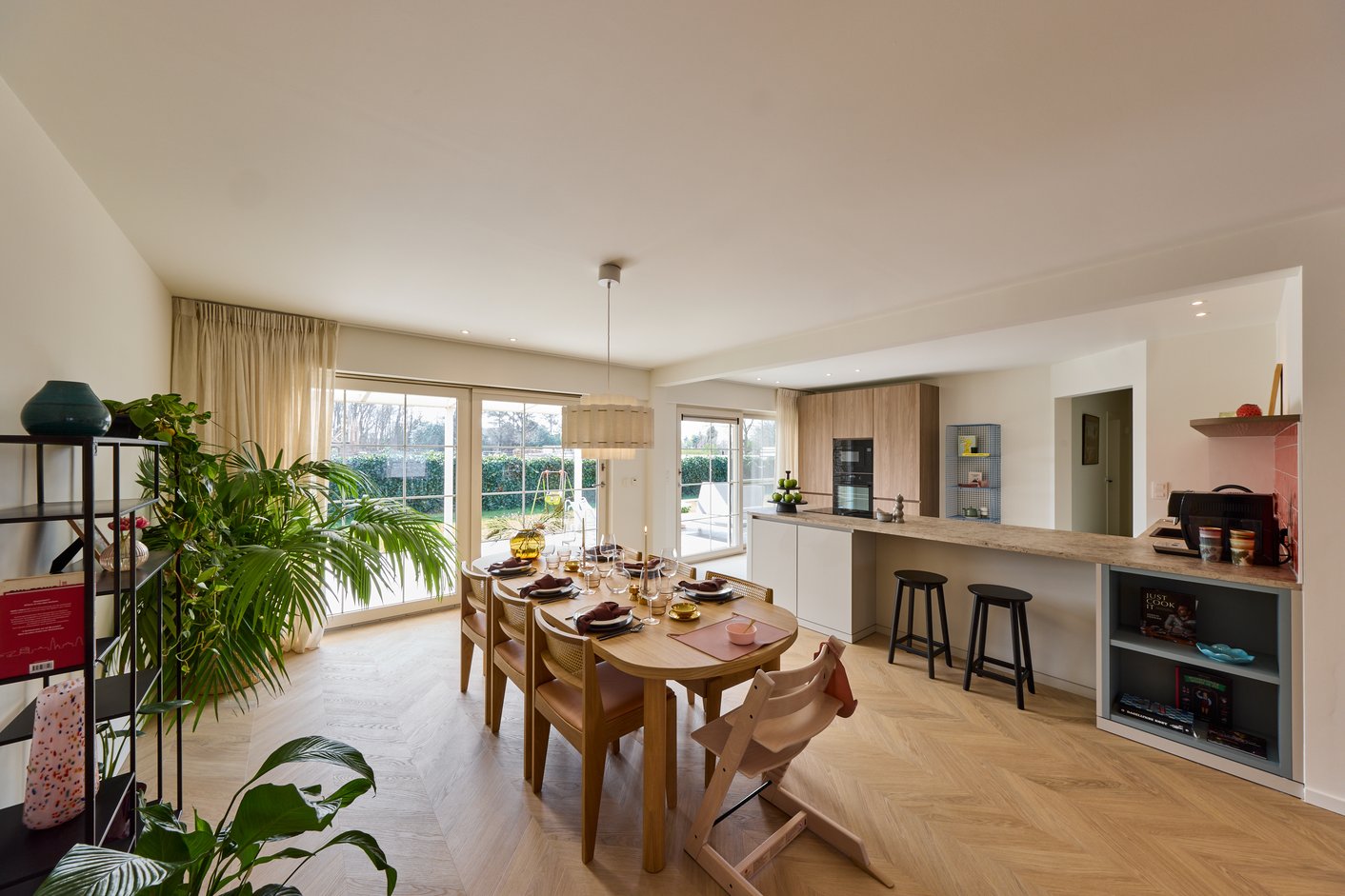 Gordijnen in eetkamer