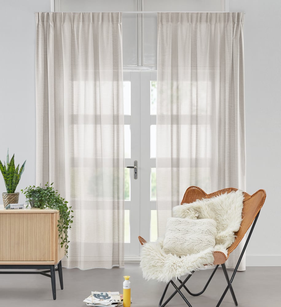 Transparent gardin - Grace Elfenben 225901