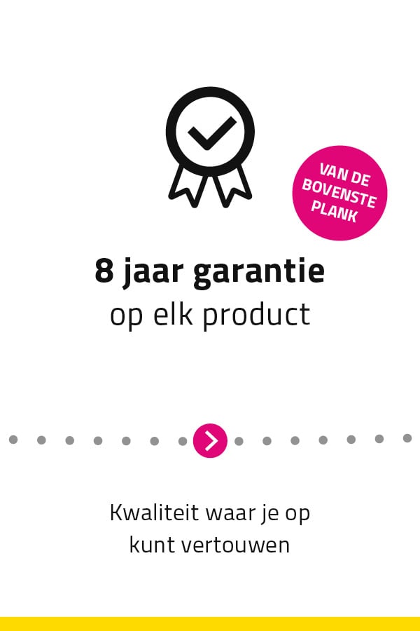 8 jaar garantie