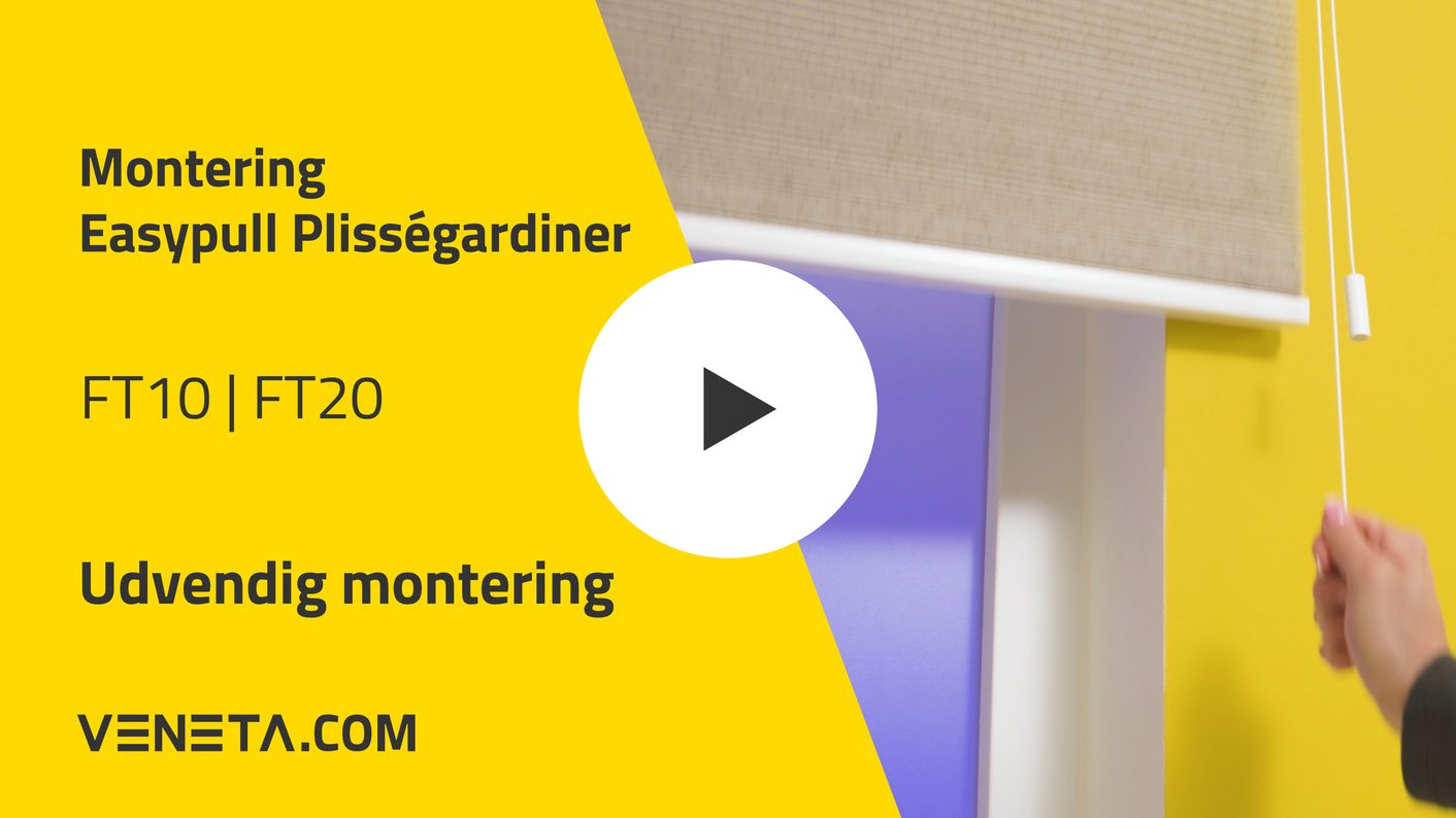 Montere Luxury Easypull plisségardiner FT10/FT20 med udvendig montering