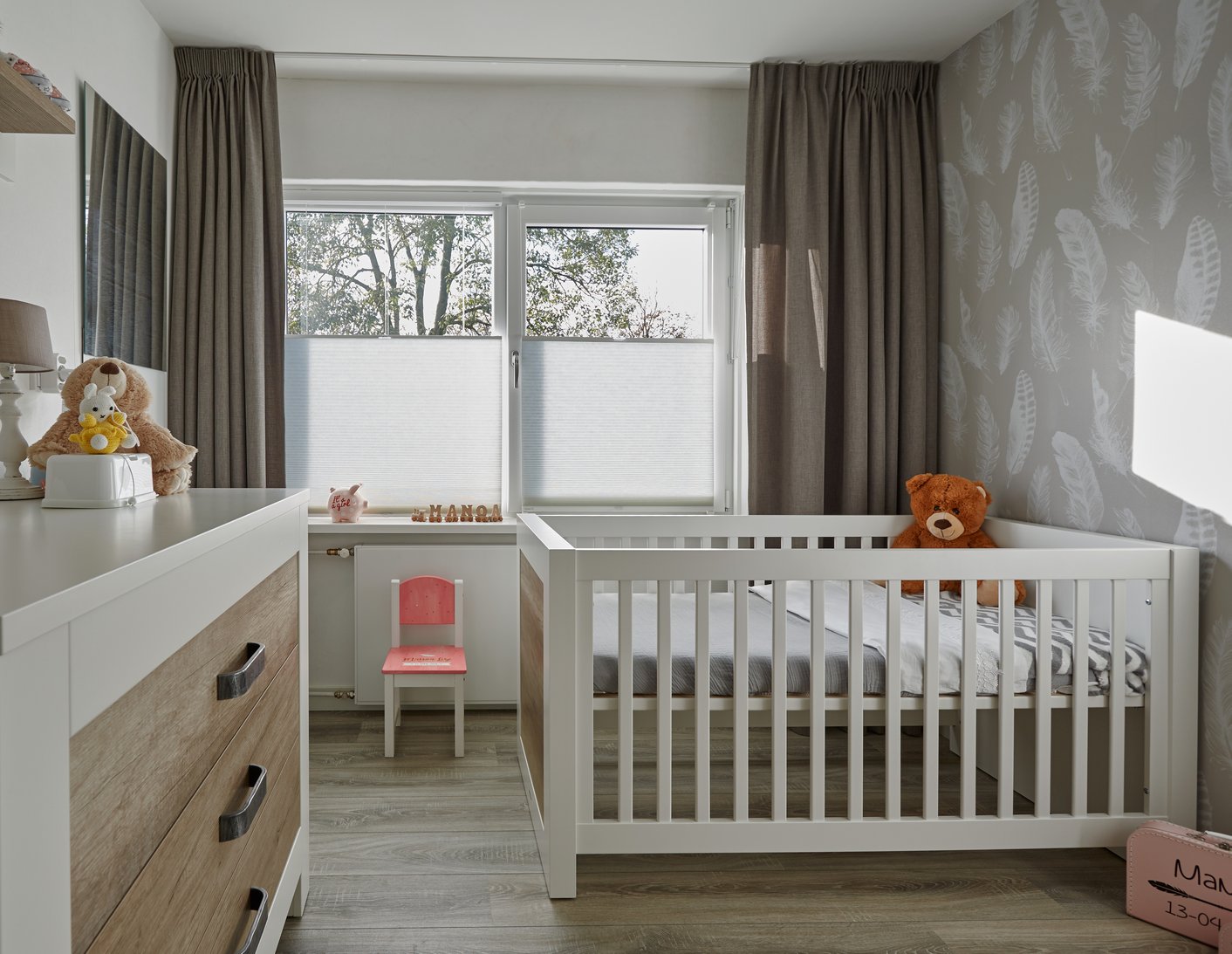 Plisségordijnen in kinderkamer