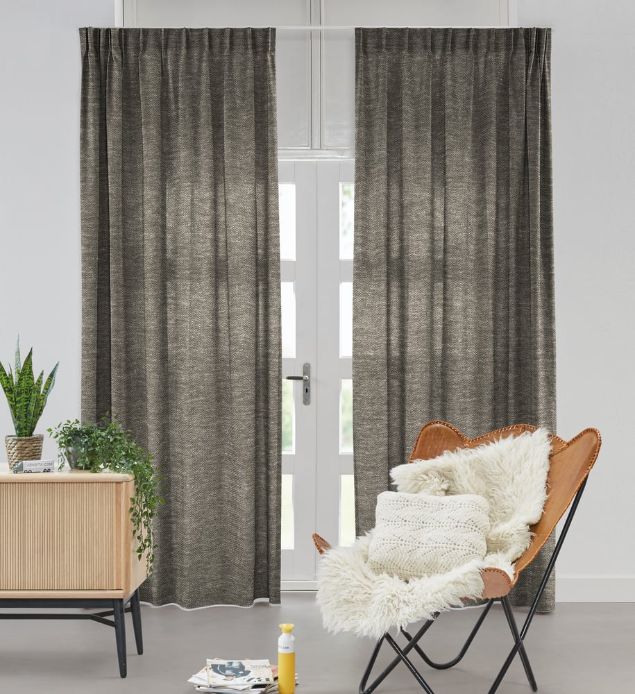 Semitransparent gardin - Linn Anthracite VLING02