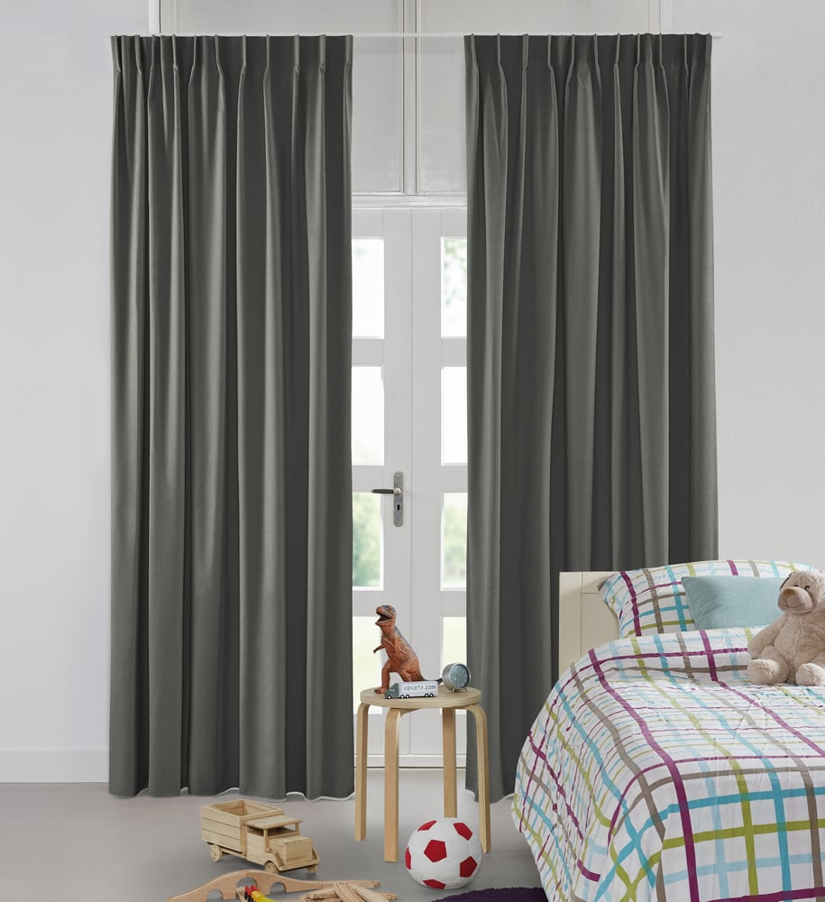 Lysdæmpende gardin - Shimmer Gloss Anthracite 221504G