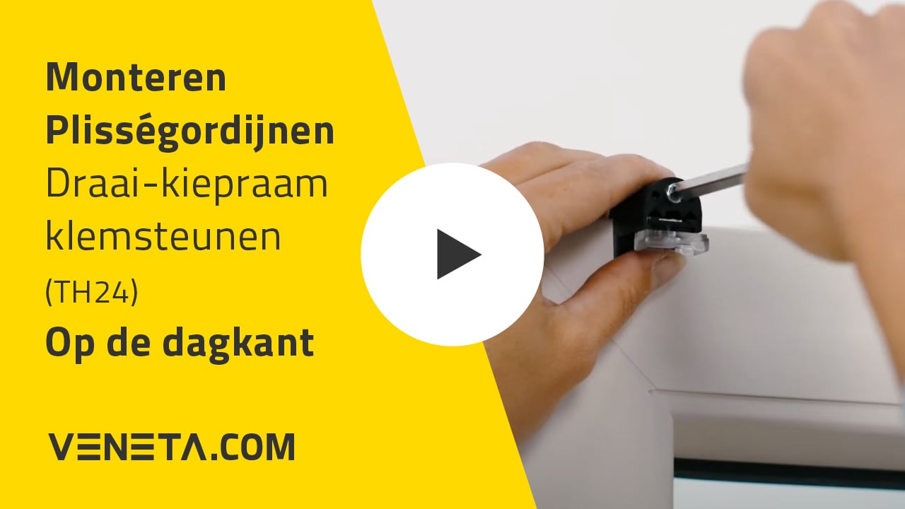 Montagehandleiding plissé draai-kiepraam klemsteunen op de dag