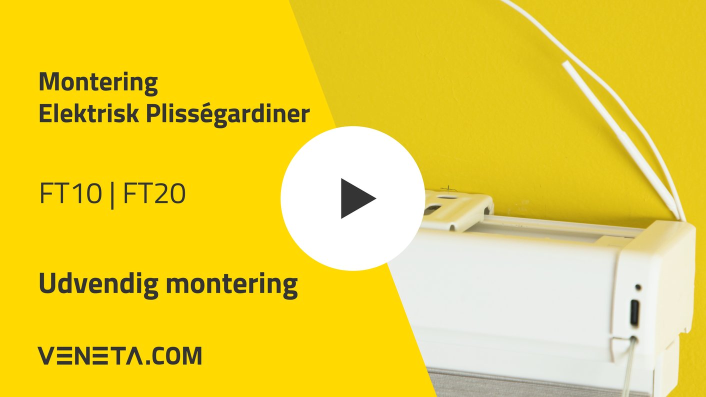 Montere Luxury motoriserede plisségardiner FT10/FT20 med udvendig montering