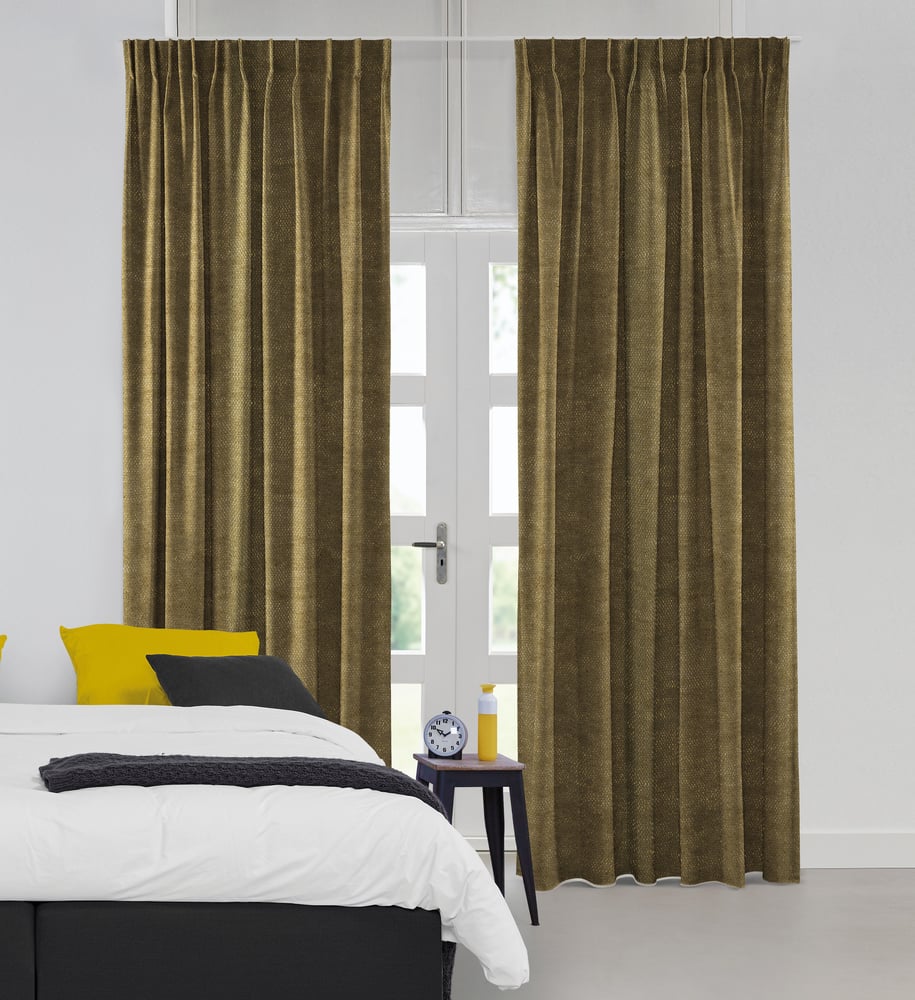 Lysdæmpende gardin - Melody Mustard 222411