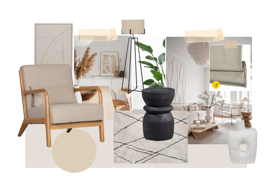 Moodboard i skandinavisk stil
